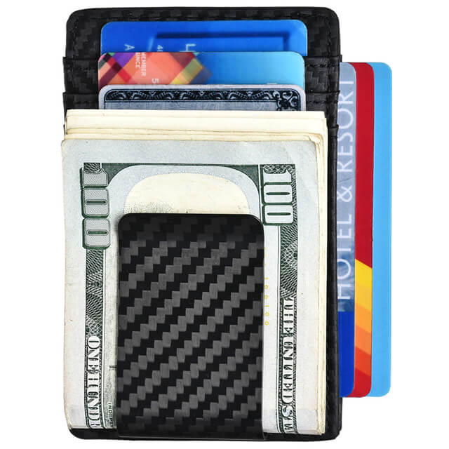 Money Clip Wallet | Carbon Fiber | Front Pocket Wallet With Id Window ...