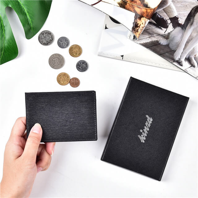 Leather Business Card Holder, Slim Men's Wallet RFID